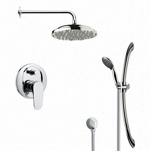 Remed By Nameek's Sfr7052 Rendino Round Rain Shower Faucet Impart In Chrome With 27-5/9"&uot;h Show Er Slidebar