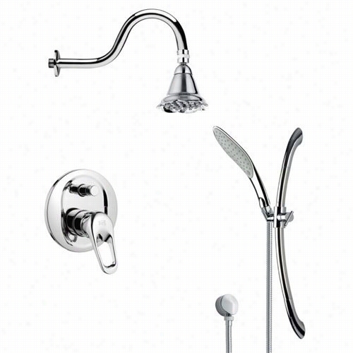 Remer By Nameeks Sfr7103 Rendino Sleek Roundshower Aucet Set In Chrome With 4-2/7""w Diverter