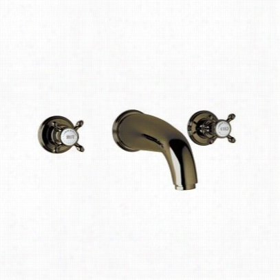 Rohl U.3081x-eb Edwardian 3 Hole Concealed Wall Tub Set In English Bronze With Cross Handle