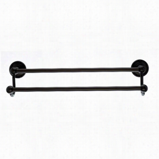 Top Knobs Ed11orbe Edwardian Bath3 0"" Double Towel Rod With Ribbon Backplatei N Oil Rubbed Bronze