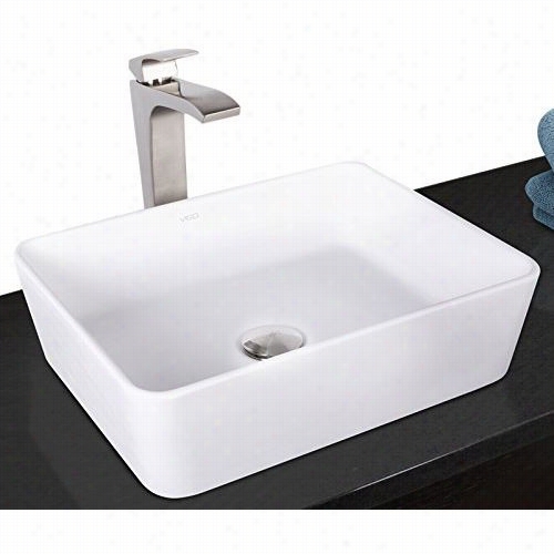 Vigo Vgt1013 Sirena Composite Sink And Blackstonian Bathroom Vessel Faucet In Brushed Nickel
