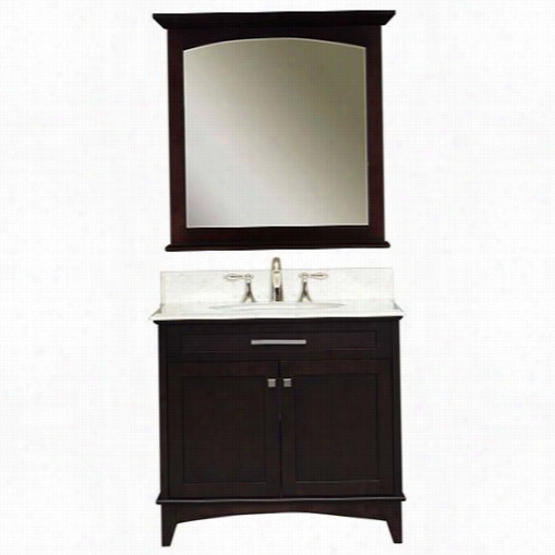 Watdr Creation Manhattan-36b Manhattan 36""d Ark Espresso Single Sink Bathroom Vanity And Manhattan-m-3030 Matching Mirror - Vanity Top Included