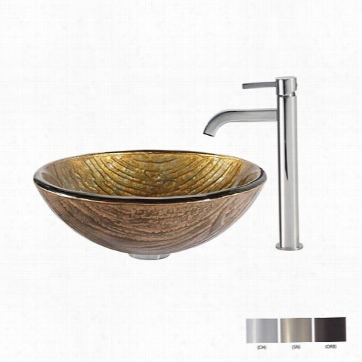 Kraus -gv-395-19mm-1007 Terra Glass Vessel S1nk And Ramus Faucet