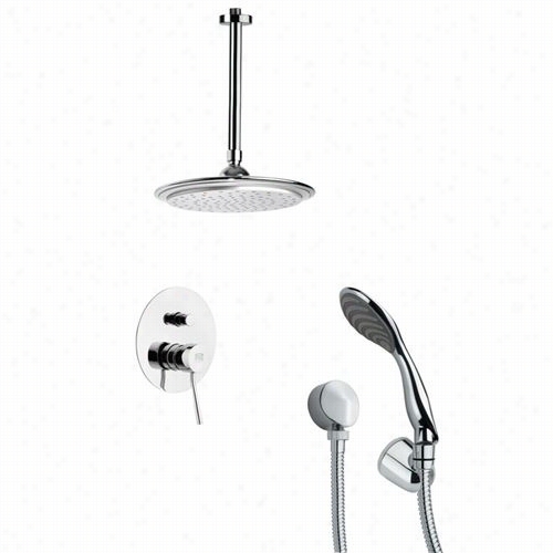 Rdmer By Nameek's Sfh6009 Orsino 14-3/4"" Shower Faucet In Chrome With Handheldshower And 8-4/7""h D Iverter