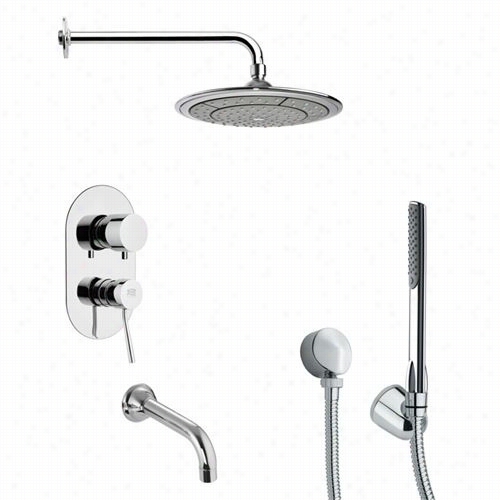 Rmeerby Nameek's Tsh4041 Tyga Rouhd Shower A Whole  In Chrome With 4-5/7"&quo T;w Tub Spout