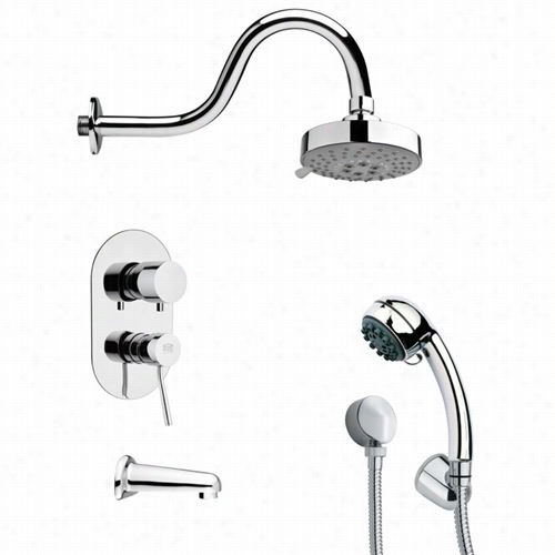 Remer Bynameek''s Tsh3107 Tyga Modern Soothe Tub And Sshower Faucet Set In Chrome With Handiwork Shower