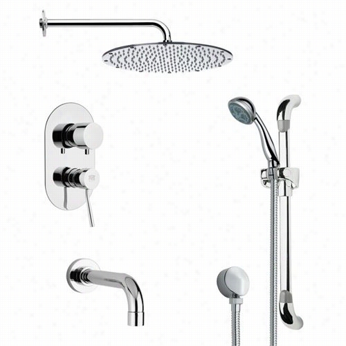 Remer By Nameek's Tsr9093 Galiano Contemporary Tub And Showet Fauce Ti Nchrome With 2&qout;"w Handheld Showerr