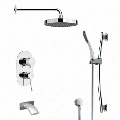 Remer By Namee K's Tsr9148 Galiano Round Rain Shower System In Chrome Wirh 1""w Andhel D Shower