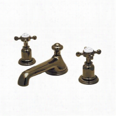 Rohl Uu.3731x-eb-2 Edwardian 3 Holle Low Level Spout Wwidespread Lavattory Faucet  With Cross Handle