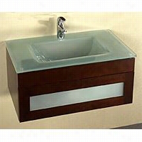 Ronbow 010136-1-h01 Rebecca 36"" Wall Mount Vanity Cabinet With Froat Glass Drawer Front In  Dark Cherry