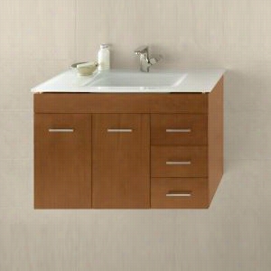 Ronbow 011231-l-f08 Bella  31";&uot; Wall Muont Vanity Cabinet Wirh One Hidden Drawer And 3 Side Drawers In Cinnamon