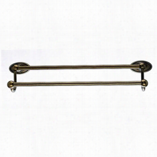 Top Knobs Ed 11gbzc Edwardian Bath 30"" Doulbe Towel Rod With Oval Backplate In German Bronze