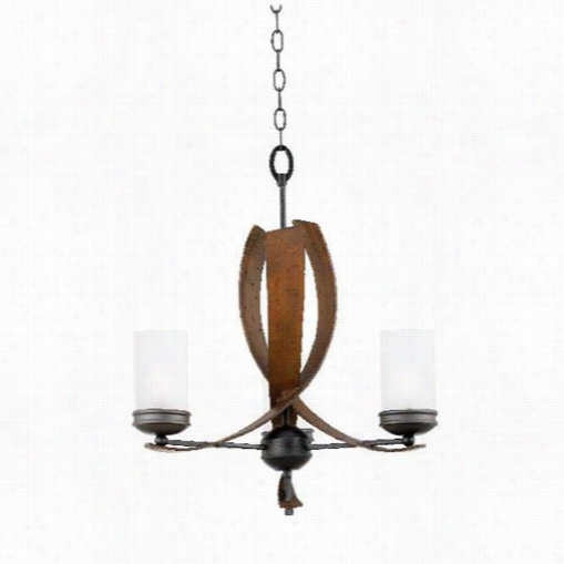 Varaluz 112c03b Aizen 3 Light Chandelier In Aspen Bronze And Hammered Ore With Creamy Etched Glass