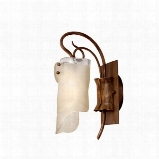 Varaluz 126b01ho Soho 1 Light Bathroom Fixture In Hmamered Ore With Brown Tint Ice Glass