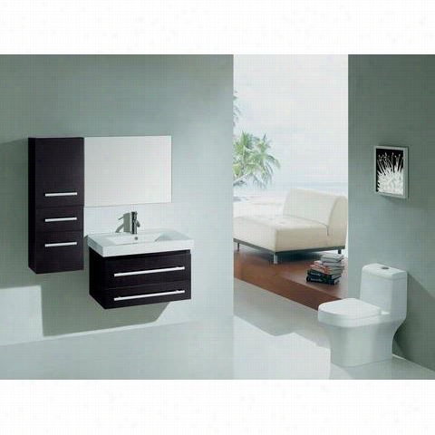 Virtu Usa Um-3081e Antonoi 28"" Single Sink Bthroom Vanity In Espresso - Vanity Top Includ Ed