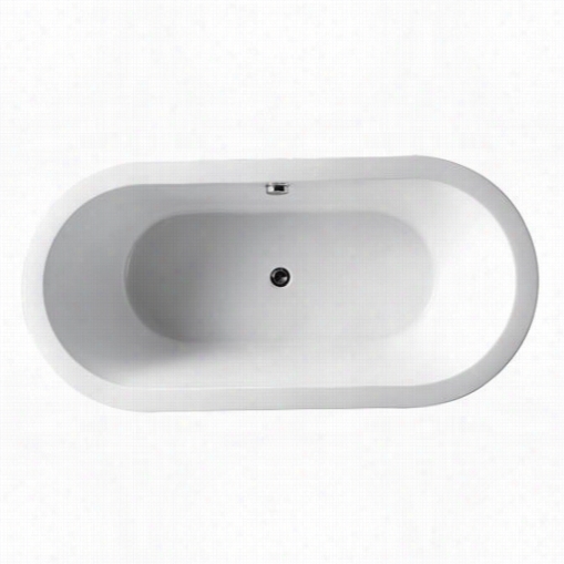 Virtu Usa Vtu-1170 Serenity 70"" X 31-1/2"" Freestanding Soaking Tub With Center Drain