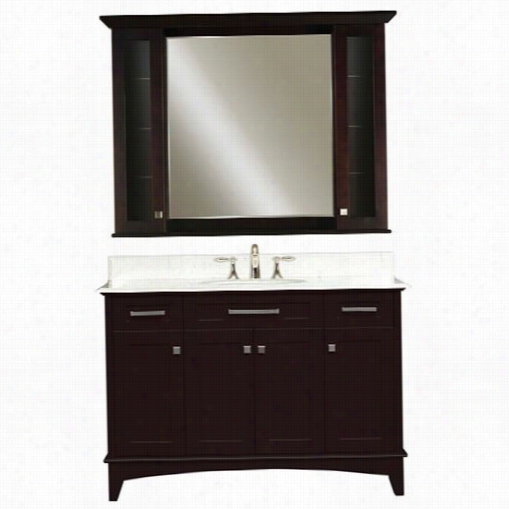 Water Creation Mahattan-48b Manhattan 48"" Dark Espresso Single Sink Bathroom Vanith And Manhattan-mc-4836 Matching Medicine Case - Vanity Top Included