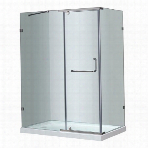 Aston  Sen975-tr 60 "" X 35"quot; X 77-1/2"" In Semi-frameless Shower Enclosure In Chrlne With  Left Shower Base