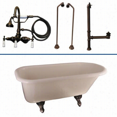 Barclay Tkatr60-borb1  60"" Acylix Roll Head Bisqhe Bathtub Kit In Oil Rubbed Alloy Of Copper Ith Handshower