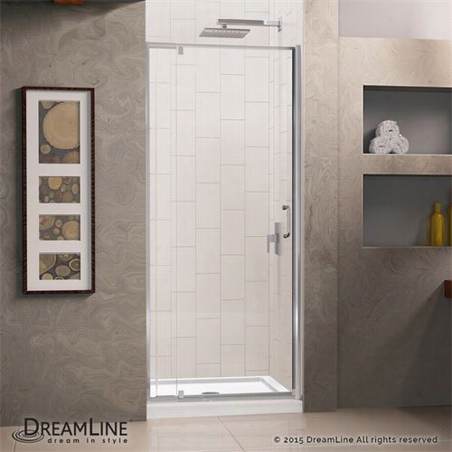 Dreamline Dl-6216c-01cl Flex 36""w X 36""d X 743-/4""h Frameless Shower D Oor And Base Kit In Chrome