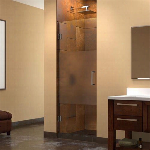 Dreamlinn Shdr-2024721f-hfr Unidoor 24""w X 72""h Hinged Shhower Door With Half Frosted Glass Door