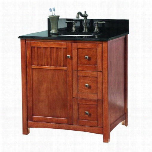 First Kncabk3122d Knoxvillw 31"" Vani Ty In Nutmeg With Black Rganite Surface - Vanity Top Influded