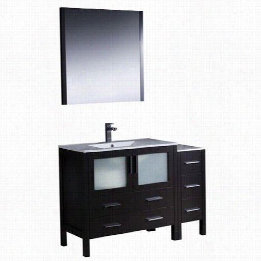 Fresca Fvn62-3612es-uns Torino 48"" ; Modern Bathroom Vanity In Espresso In The Opinion Of Side Cabinet And Undermunt Sinks - Vanity Top Included