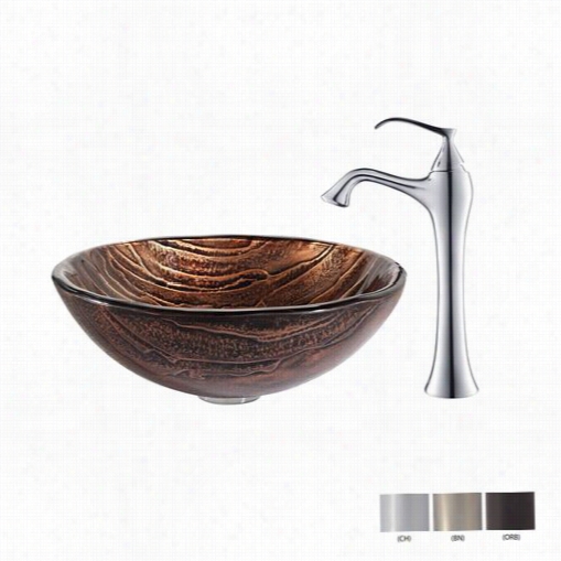 Kraus C-gv-398-19mm-15000 Gaia Glass Vessel Sink And Ventus Faucet