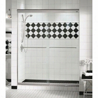 Pearl 138927-900 Classic 56"" X 71"" Opulence Bypass Shower Dooor For 56"" X 60"" Openings With Clear Glass