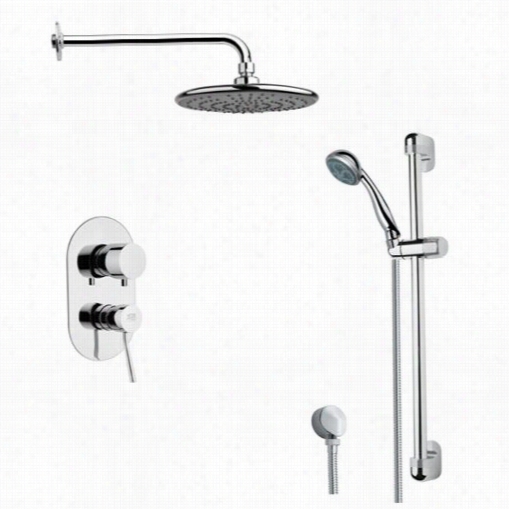 Remer By Nameek's Sfr7160 Rendino Quick Sleek Rain Shower Faucet In Chfome With Handheld Shower And 23-3/5"&quo T;h Shower Sllidebar