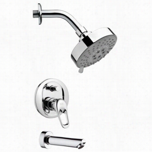 Remer By Nameek's Tsf2201  Peleo Round Shower Sysstem In Chrome With 6""w Diverter