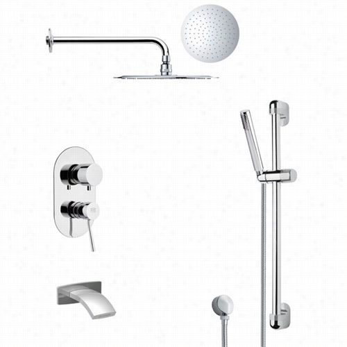 Remer By Nameek's Tsr9113 Galiano Rain Shower System In Chrome With 1-1/6""w Handheld Shower