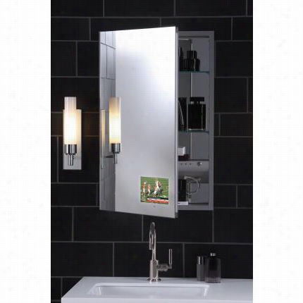 Robern Mt24d4ffprtv M Series 23-1/4""w X 4& Quot;"d Flat Plain Right Hinged Mirror Cabinet