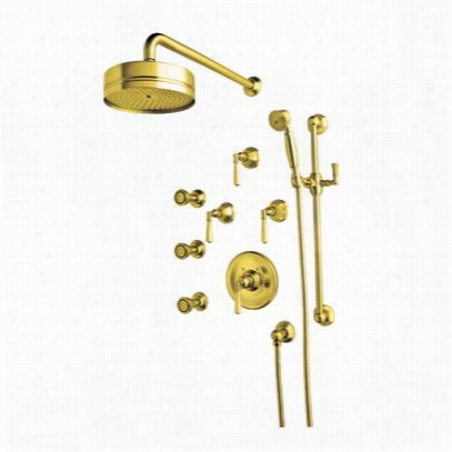 Rohl Akit97lm-ib Palladia Pressure Balance Shower System In Incw Brass With  Metal Lever Handle