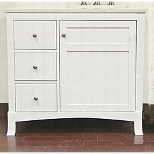Ronbow 050536-3r Hampton 36""; Wood Vanity Cabniet With Rightwood Door, 3 Drawers, An Adjustable Shelf