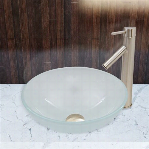 Vigo Vgt466 White Frost Gllass V Essel Sink And Dior Faucet Seg In Brushed Nickel