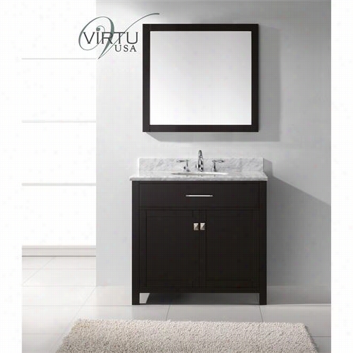 Virtu Usa Ms-2036 -wmro-es Caroline 36"" Single Sink Bathroom Vanity Set In White - Vanity Top Included