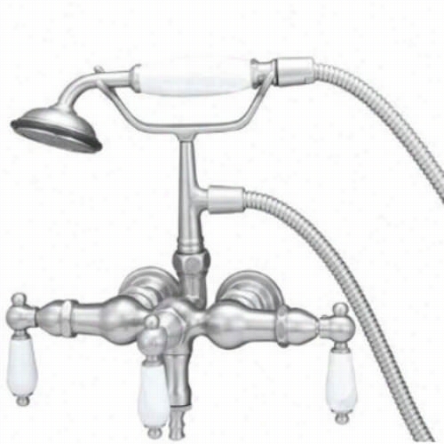 Eli Zabethan Classic Ectw02 Clawfoot Tub Filler Iwth Ha Ndshower And Porcelain Lever Handles