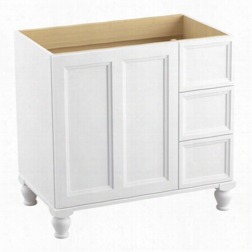 Kohler 99520-lgr Damask 36&quuoot;" Legs Vanity Cabinet Onyl With 1 Doors And 3 Drawers On  Right