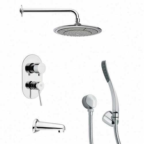 Remer By Nameek's Tsh4040 Tyga Sleek Tub And Shower Fauceti N Chrome With Hand Shower And 8-2/3""h Diverter