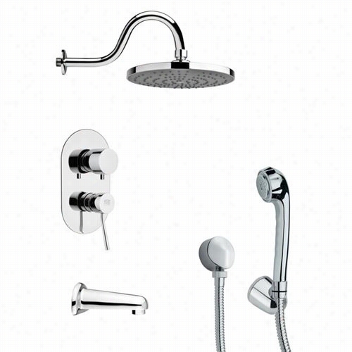 Remer By Nameek's Tsh4079 Tyga Contemporary Tub And Shower Faucet In Chrome With Handheld Shower Adn 3-1/2""w Hanhdeld