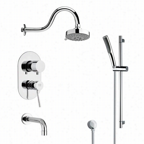 Remer By Nameek's Tsr9105 Galiao Hoower System In Chrome With 2-5/9""w Handheld Shower