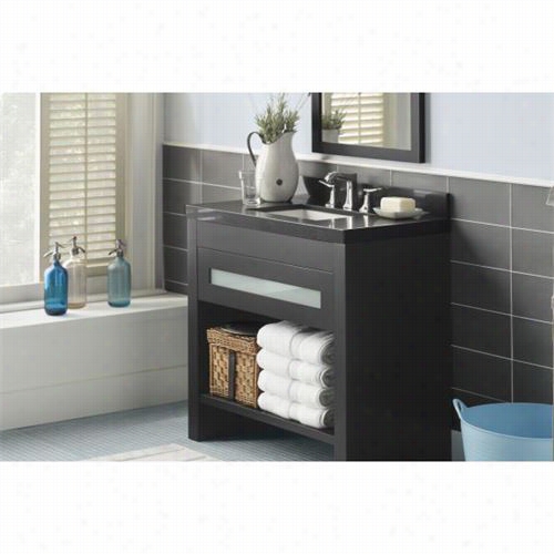 Ronbow 038136-b02 Kendra 36"" Wood Vanity Cabinet With One Drawer In Black