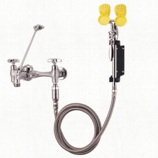 Speakman Sef-9000-fm Eyesaver Twice Handlle Combination Service Sink Faucet With Fxied Mount Eyewash