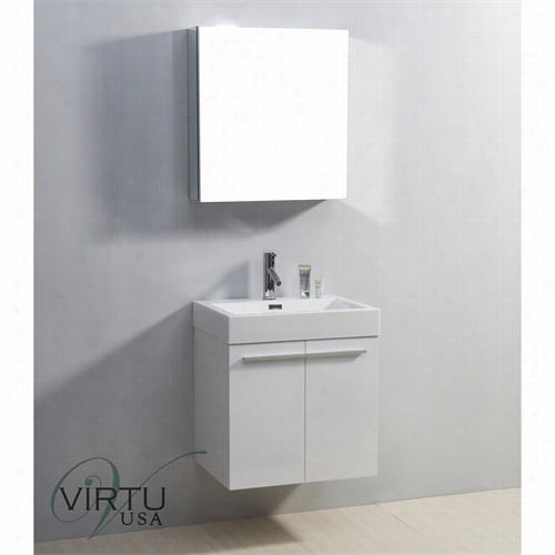 Virtu Usa Js-50124 Midori 24"" Single Sink Bathorom Vaniy  Va Nity Top Included