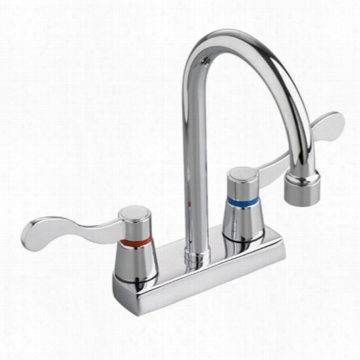 American Standard 7400.172h.002 Heritaeg 2 Wrist Blade Handle Centerset Bathroom Faucet In Polised Chrome