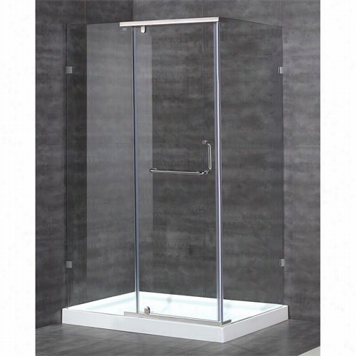 Aston Sen975-tr 48" &q Uot; X 35"" X 77-1/2"" In Se Mi-frameless Shower Enclosure In Chrome With Left Shower Base