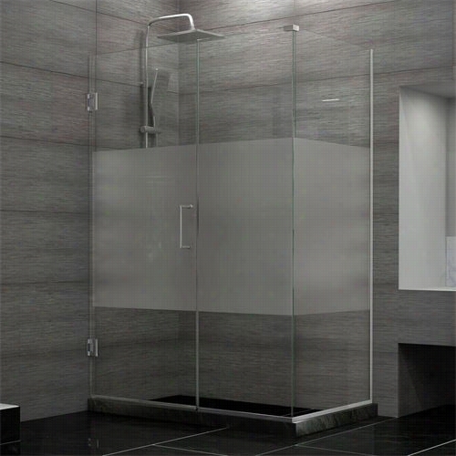 Dreamline Shen-24375300-hfr Unidoor Plus 37-1/2"&quto;w X 30-3/8""d X 72""h Hinged Shower Enclosure With Haof Frosted Glass Door