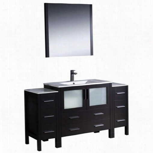 Fresca Fvn62-123621es-uns Toorinoo 60"" Modern Bathroom Vanity In Espresso With 2 Side Cabines And Undermount Sink - Vannity Top Included