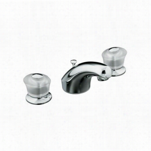 Kohler K-15261-7 Coralais Widespread Bathroom Faucet Attending Sculptured Acrylic Handles